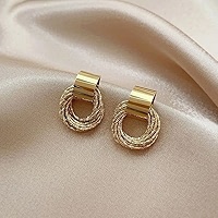 Amazon.com: Three-Ring Hoop Earrings for Women Modern Gold